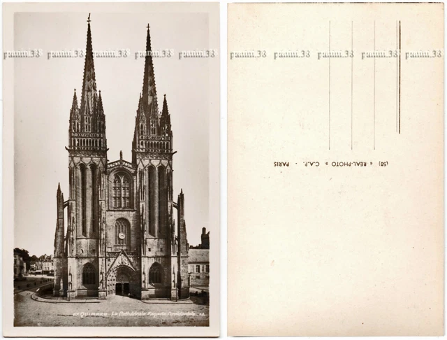 RARE!! Postcard CPA ""LA CATHEDRALE"" postcard, postcard QUIMPER