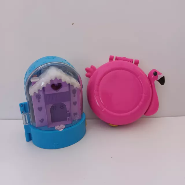 Polly Pocket Schneekugel und Flamingo Kompakt 2er Set nur eine Figur