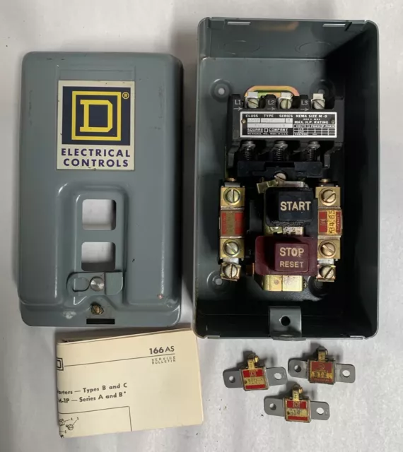 UNUSED Vtg Square D Class 2510 Type BG - 2 Manual Motor Starter Switch Box (A15)