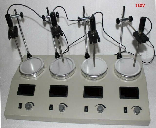 4 HEADS Stirrer Hot Plate Mixer Heat Plate Digital