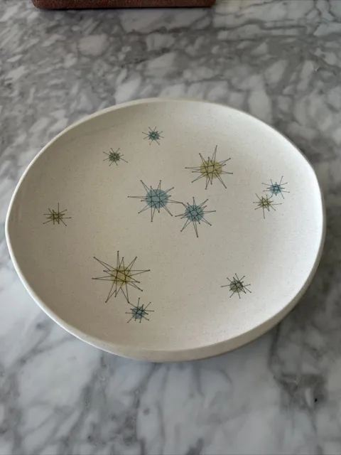 Franciscan Starburt Atomic Round Large Platter Mid Century Modern Serving Dish