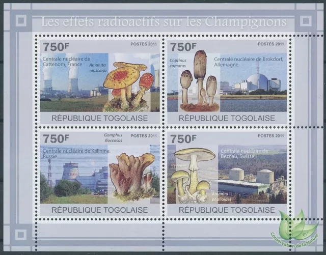 Togo 2011 MNH Environment Stamps Mushrooms Fungi Radioactive Effects 4v M/S