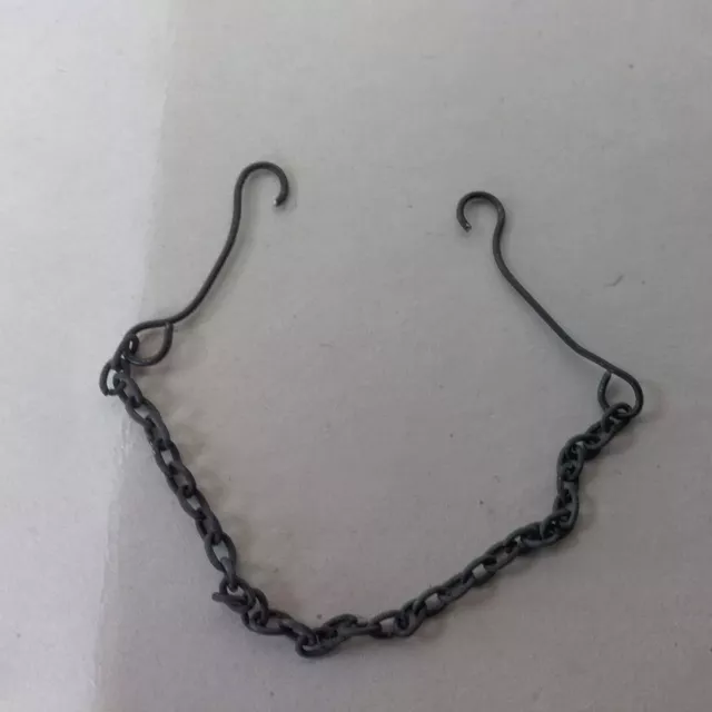 Dollhouse Harmony Forge Handcrafted Wrought Iron Fireplace Chain & Hook 1:12