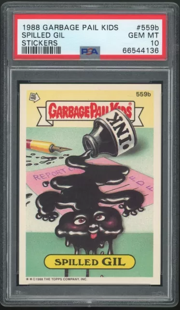 1988 Topps Garbage Pail Kids 14th Series #559b Spilled Gil PSA 10 GEM MINT Os14