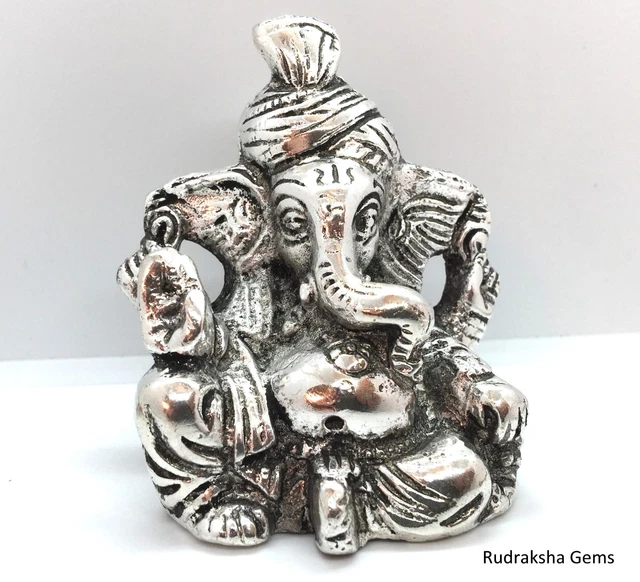 LORD GANESHA GANESH Ganpati Metal Statue Diwali Hindu God Pooja Prayer