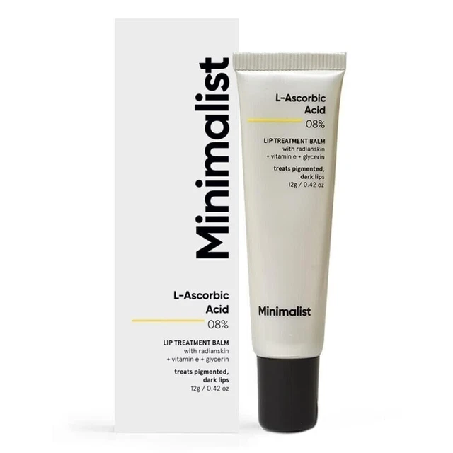 Balsamo trattamento labbra acido L-ascorbico Minimalist 8% per labbra pigmentate e scure 12 gm