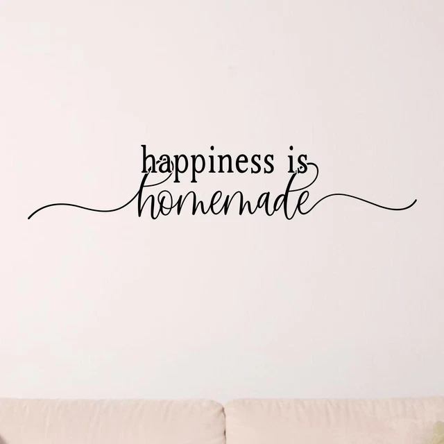 Happiness Is Homemade Wall Sticker Decal  Quote Home Family Inspirational DÃ©cor