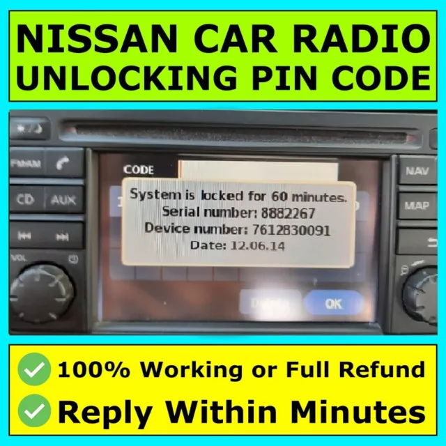 ✅Nissan Radio Code Connect Unlock Code All Models Pin Code (Fast Services)✅
