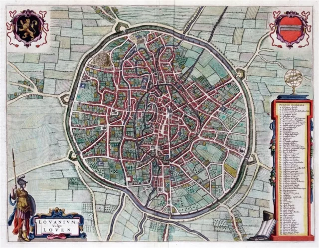 Reproduction plan ancien de Louvain (Leuven) 1649