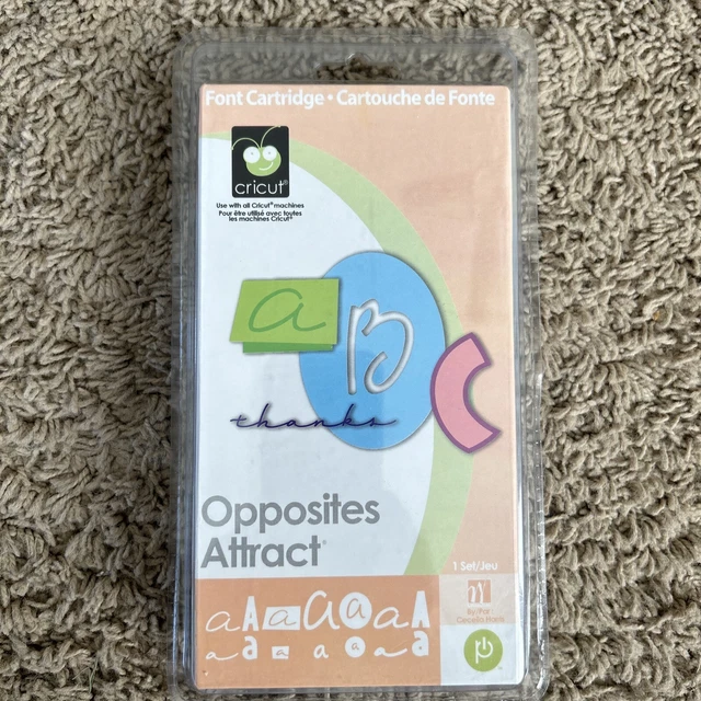PROVO CRAFT CRICUT Opposites Attract Font Cartridge Complete Set NIP