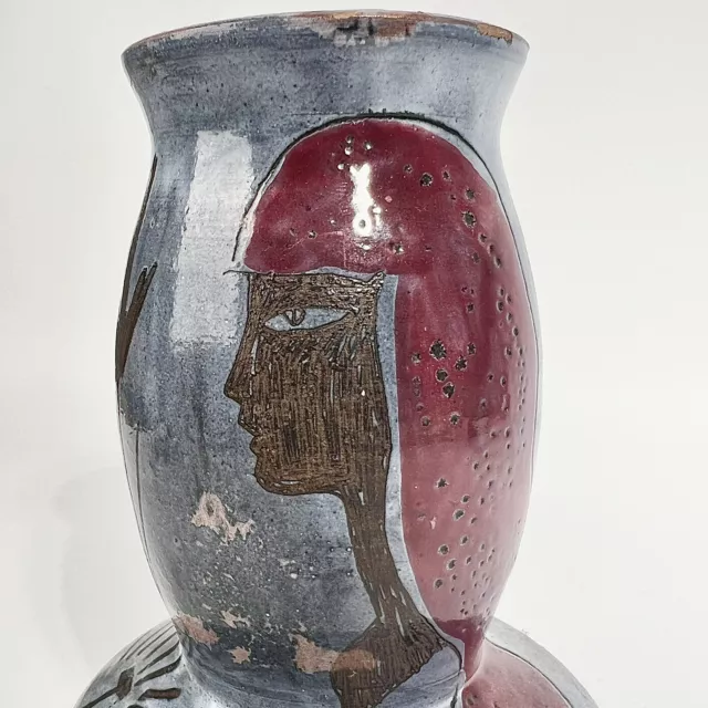 Vase visage Anthropomorphe  Grandjean Jourdan Vallauris Céramique signé 1950 2