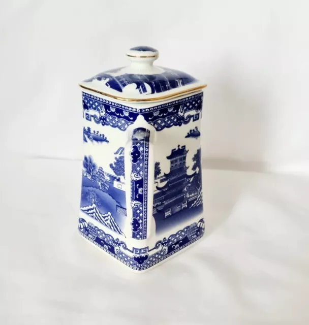 Ringtons Maling Blue & White Willow Pattern Lidded Jug by Wade Ceramics 3