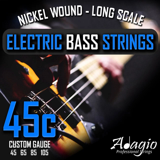 ELECTRIC BASS GUITAR Strings Set Nickel Wound Custom Light 45 105 Jazz