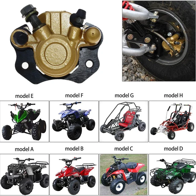 Motorcycle ATV Rear Brake Caliper Pump Left Side For 50cc-125cc Dirt Bike Golden