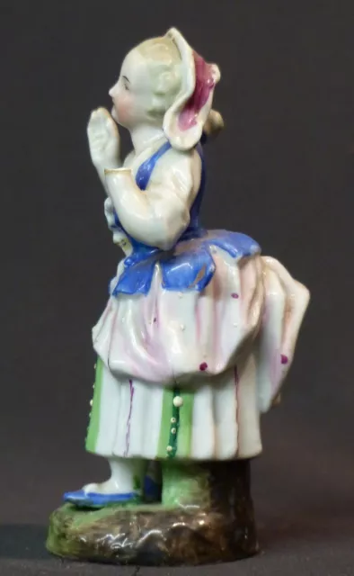 AA 18èm figurine statuette 13cm175g porcelaine de saxe jeune fille meissen  rare 3