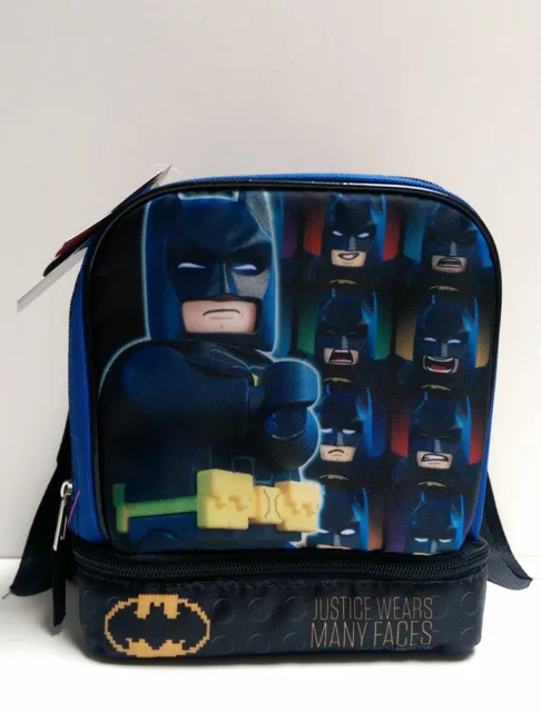 LEGO BATMAN Dual Compartment Insulated Lunch Bag Kids Gift Travel School Bag NEW