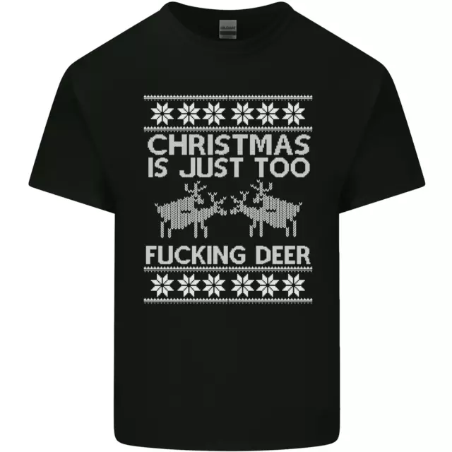 Natale È Just Too F# Cking Cervo Divertente Uomo Cotone T-Shirt