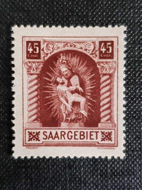 Saar MiNr 102, postfrisch, 45 C Madonna von Blieskastel, JG 1925