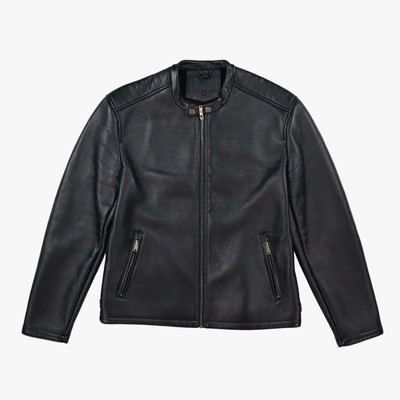 maison cinqcent black leather biker jacket