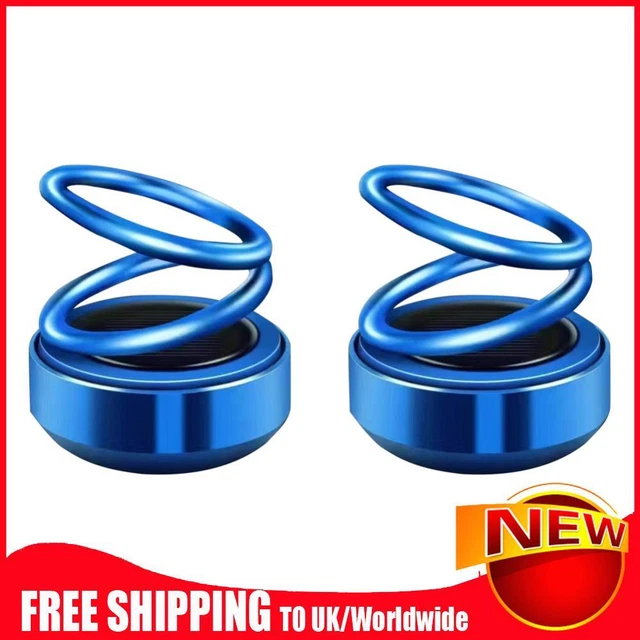 2Pcs Solar Car Perfume Fragrance 360 Rotation Double Ring Car Air Freshener (Blu