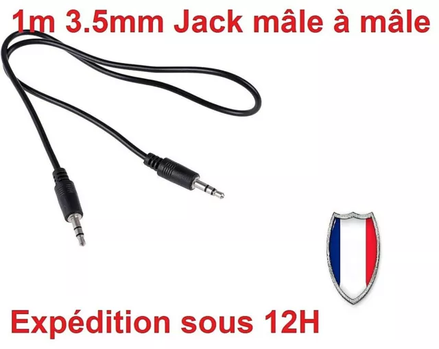 Câble Audio Stéréo Premium Jack 3.5mm Mâle - Mâle Aux 1m