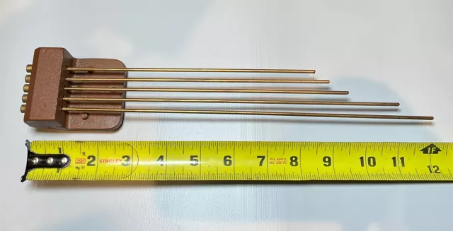 Vintage 5 Bar Chime Rods 11-1/8" Cast Base Bottom Strike Westminster Clock (C)