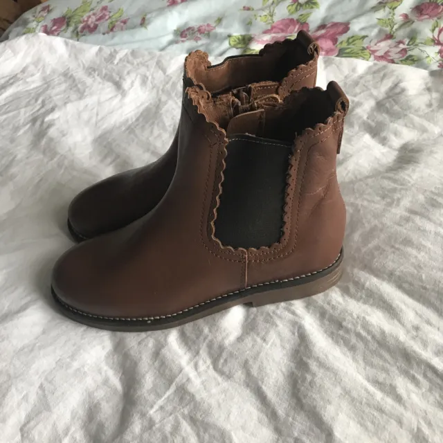NEW NEXT Girls Leather Boots Shoes EUR 35.5 Uk 3 RRP £43 Ankle Boots Brown Schoo