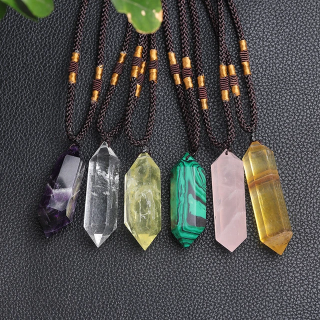 Natural Citrine Quartz Crystal Pendant Chakra Gemstone Necklace Healing Amethyst 3