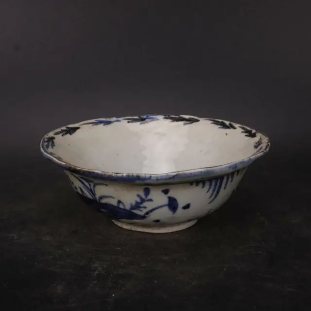 Chinese Blue and White Porcelain Ming Yongle Waterweeds Design Bowl 6.30 inch