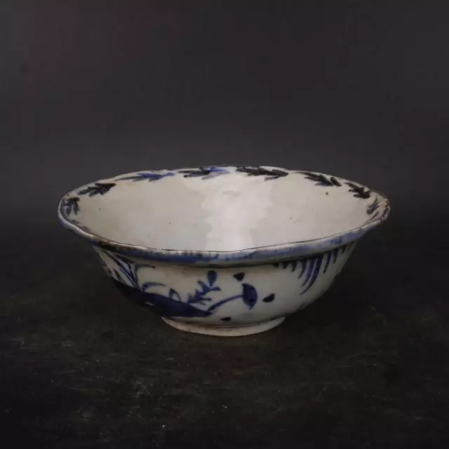 Chinese Blue and White Porcelain Ming Yongle Waterweeds Design Bowl 6.30 inch