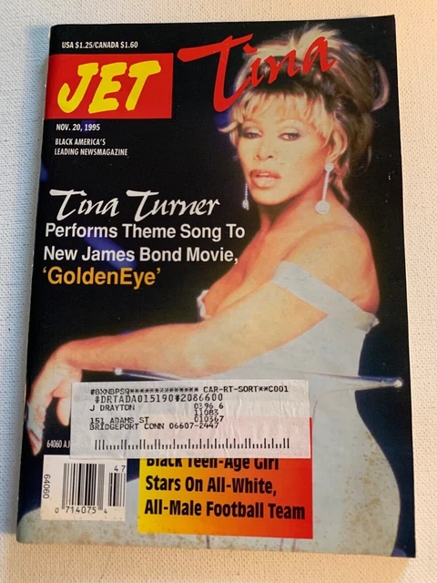 Jet Magazine Nov 20, 1995 Tina Turner Performs forms Theme Song To New James Bon Jet Magazine Nov 20, 1995 Tina Turner Performs forms Theme Song To New James Bon