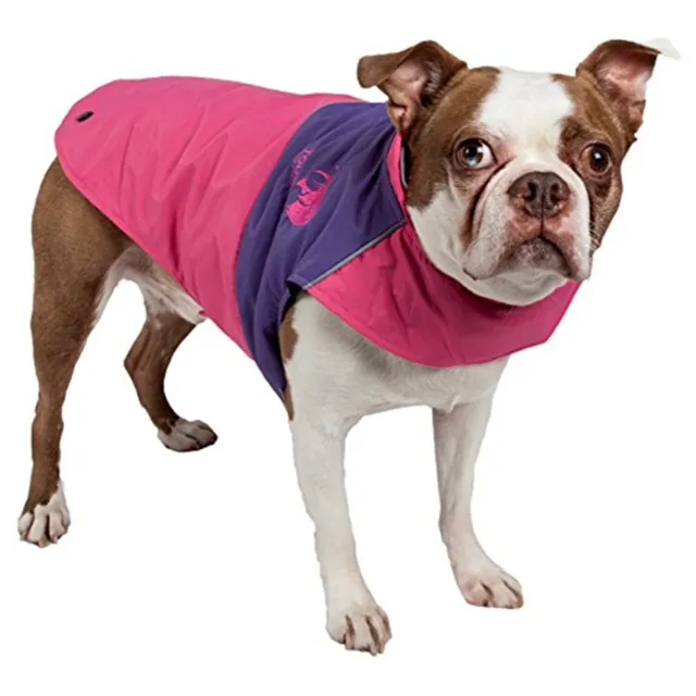 Touchdog Lightening-Shield Waterproof 2-in-1 Convertible Dog Jacket w/ Blackshar