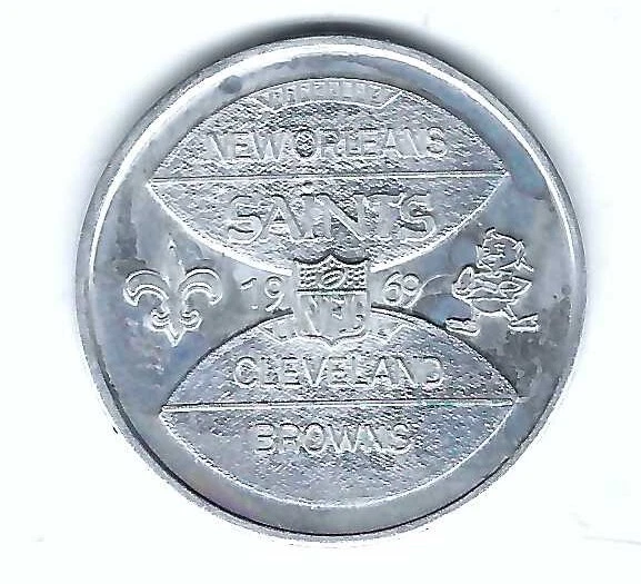 1969 New Orleans Saints Cleveland Browns Football Vw Volkswagen Coin Token Dogs