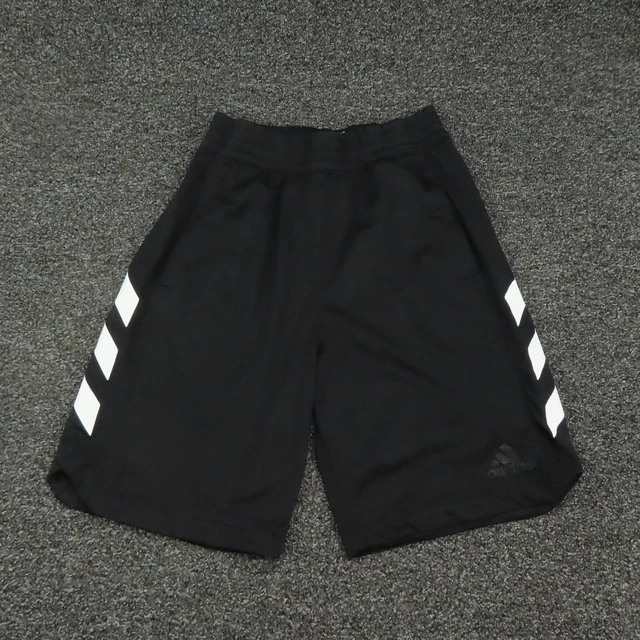 Adidas Shorts Youth Medium Black & White Breathable Running Gym Casual Boys
