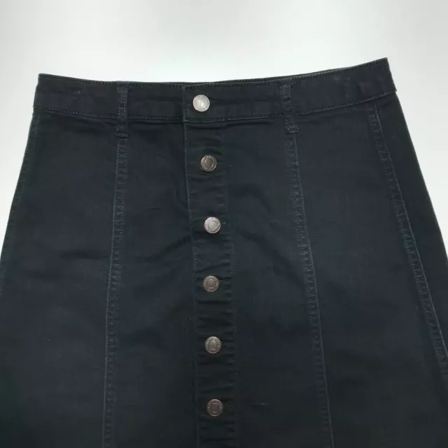 Mossimo Supply Co. Skirt Womens Size 6 Black Button Front Denim Mini Stretch