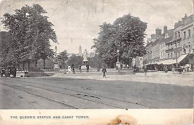 uk38192 queens statue and cabot tower real photo  uk lot 15 uk