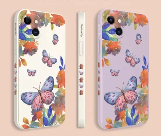 Butterfly Flowers Fleur Soft Coque Cover Case For Iphone 15 Pro Max 14 13 12 11