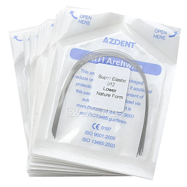 100X AZDENT Dental Round Arch Wires 012 Lower Super Elastic NITI Nature Form