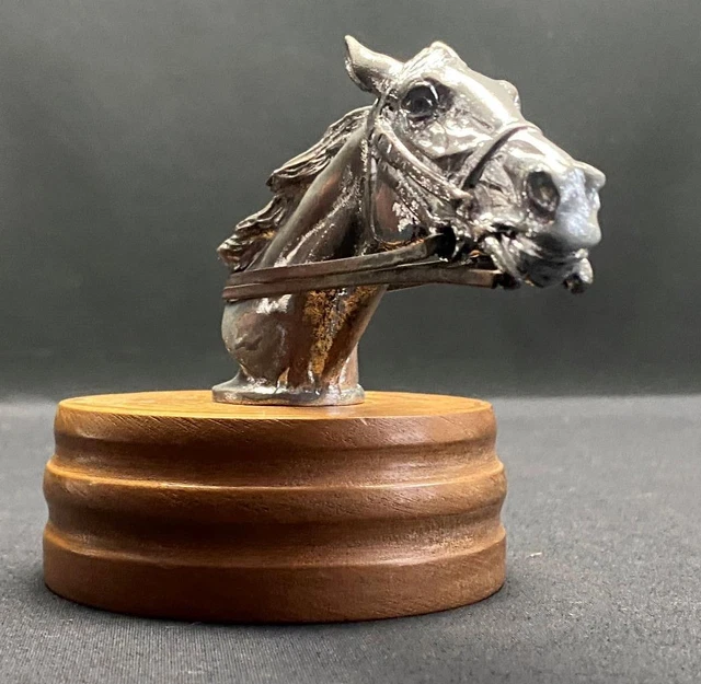 HORSE HEAD RACING Vintage Mascot Motor Car Hood Ornament Badge