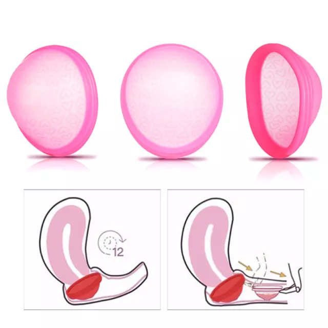 Women Reusable Silicone Flat-Fit Design Disc Menstrual Period Cup Health Hygi  *