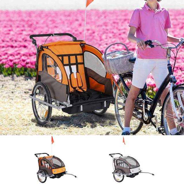 Fahrradanhnger Fahne 160 Cm Orange Mit Reflektor  Sicherheitswimpel Fr  Kinder, Erwachsene, Roller & Rollstuhl Orange Fahrradwimpel