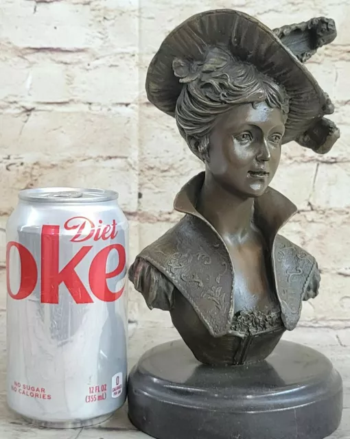 Stunning Hot Cast Bronze Figure.pretty Lady Flapper.top Hat Hand Made Art Sale