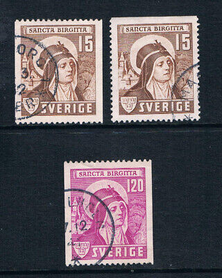 Sweden 1941 St. Bridget Canonization Anniversary (3) o/FU SG 255-6 Facit 335-6