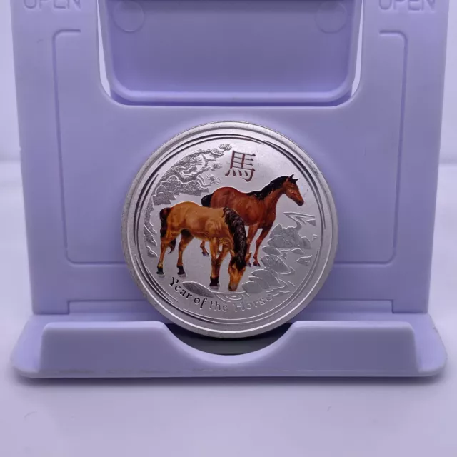 1/2 oz 2014 Lunar Year of the Horse Colourised 999 Fine Silver Coin Perth Mint