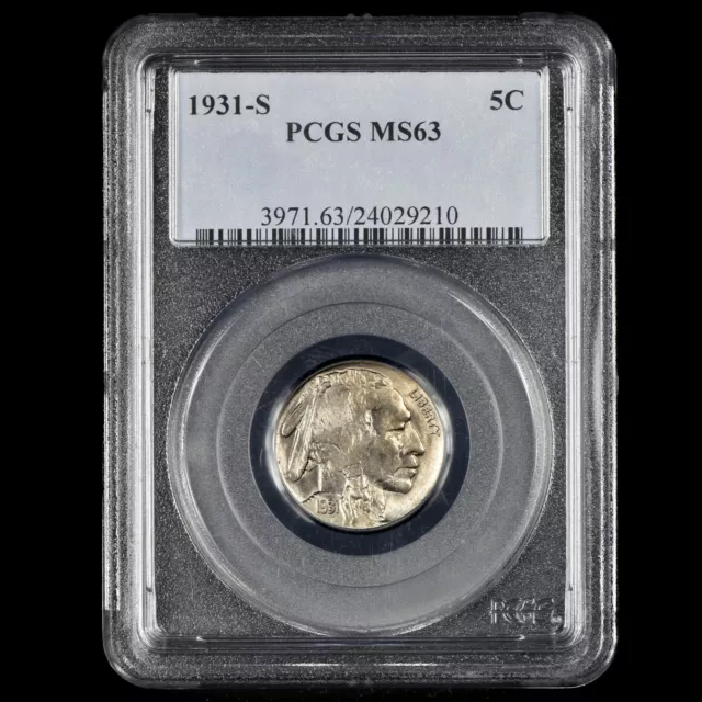 1931-S Buffalo Nickel ✪ Pcgs Ms-63 ✪ 5C Uncirculated Coin Bu Unc ◢Trusted◣