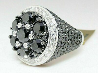 3.50Ct Black onyx & Diamond Old Vintage Style Engagement 14K Yellow Gold FN Ring
