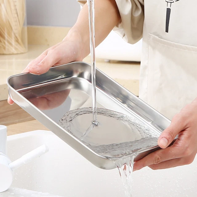 Set 4 Vassoi In Acciaio Inox Per Strumenti Medici/Dentali - 22,5x12 Cm, Ideali Per Laboratori - Foto 8