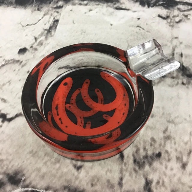 GLASS HORSE SHOE Ashtray 3” Mini Desk Bar Decor £8.09 PicClick UK