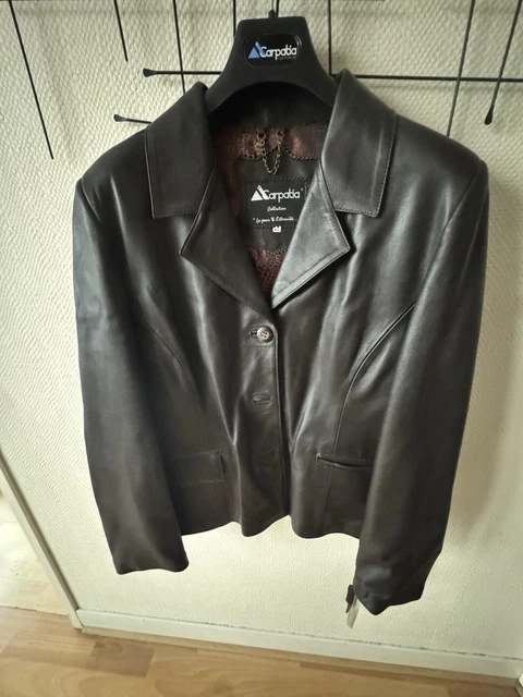 Veste En Cuir D'agneau Suède Camel Mc Gregor - Taille S Mixte, Style Vintage, Occasion Très Bon état