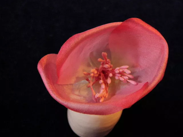 Vintage Millinery Flower Cupped true Silk Rosy Pink KN6